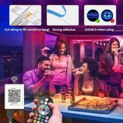 100 Ft LED Lights for Bedroom Music Sync Color Changing RGB LED Strip Rope Light