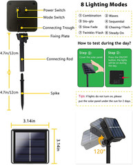 Outdoor Solar String Lights 200 LED 66FT Warm White with 8 Modes, IP65 Waterproo