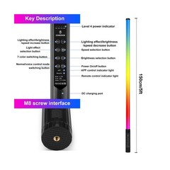 4Pack Professional 360 DJ Tube Light Bar Stand with Case Battery Powered IP65…