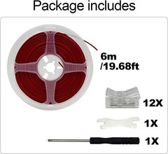 Elegant 12 Pack 8mm Solderless LED Connectors with 19.68ft Cable – Modern Design