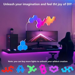 Multicolor LED Wall Panels for Gaming – 10 Modular Hexagon Lights