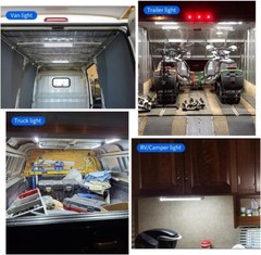 12V LED Interior Light Bar 120Leds 1800LM 8W DC 12 Volt Led Strip Lights 4 Pack