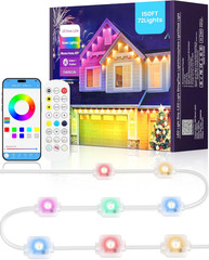 150FT Permanent Outdoor RGB & White Eave Lights 72 LEDs with APP Control IP65