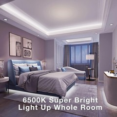 White LED Strip Lights, 20Ft Dimmable Super Bright 6500K Leds Lights