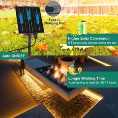 Solar Strip Lights Outdoor,Waterproof LED Strip Lights for Camping