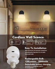 HEQIQEH Vintage Rechargeable Battery Operated Sconce Wall Lighting Remote