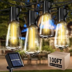 200FT Solar String Lights ST38 LED Outdoor Waterproof Patio Garden Bulb Lights