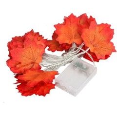 9.8FT Fall Thanksgiving Maple Leaves 30 LED Light Lamp Garland Festival Decor US