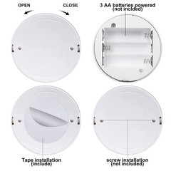12 Pcs Battery Operated Spotlights Indoor LED Spot Display, White