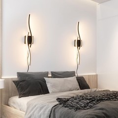 Daunton Plug In Wall Sconces Set Of 2 Modern Plug In Sconce Remote Dimmable Led