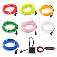1-5m LED Glow Neon EL Wire Light String Strip Rope Tube Car Party Decor