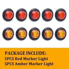 12V LED Vehicle Light Bulb Universal Waterproof Amber Red White for Cars Trucks