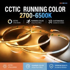 5M 24V COB CCT Running LED Strip Light Chasing Flexible Tape Light for Home Car