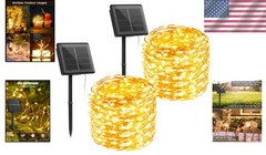 Elegant 33Ft Solar Fairy String Lights with 8 Modes – Waterproof & Energy Saving
