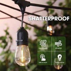 Energy Saving 1W S14 LED Bulbs, 15 Pack, Dimmable Warm Light for Outdoor Decor