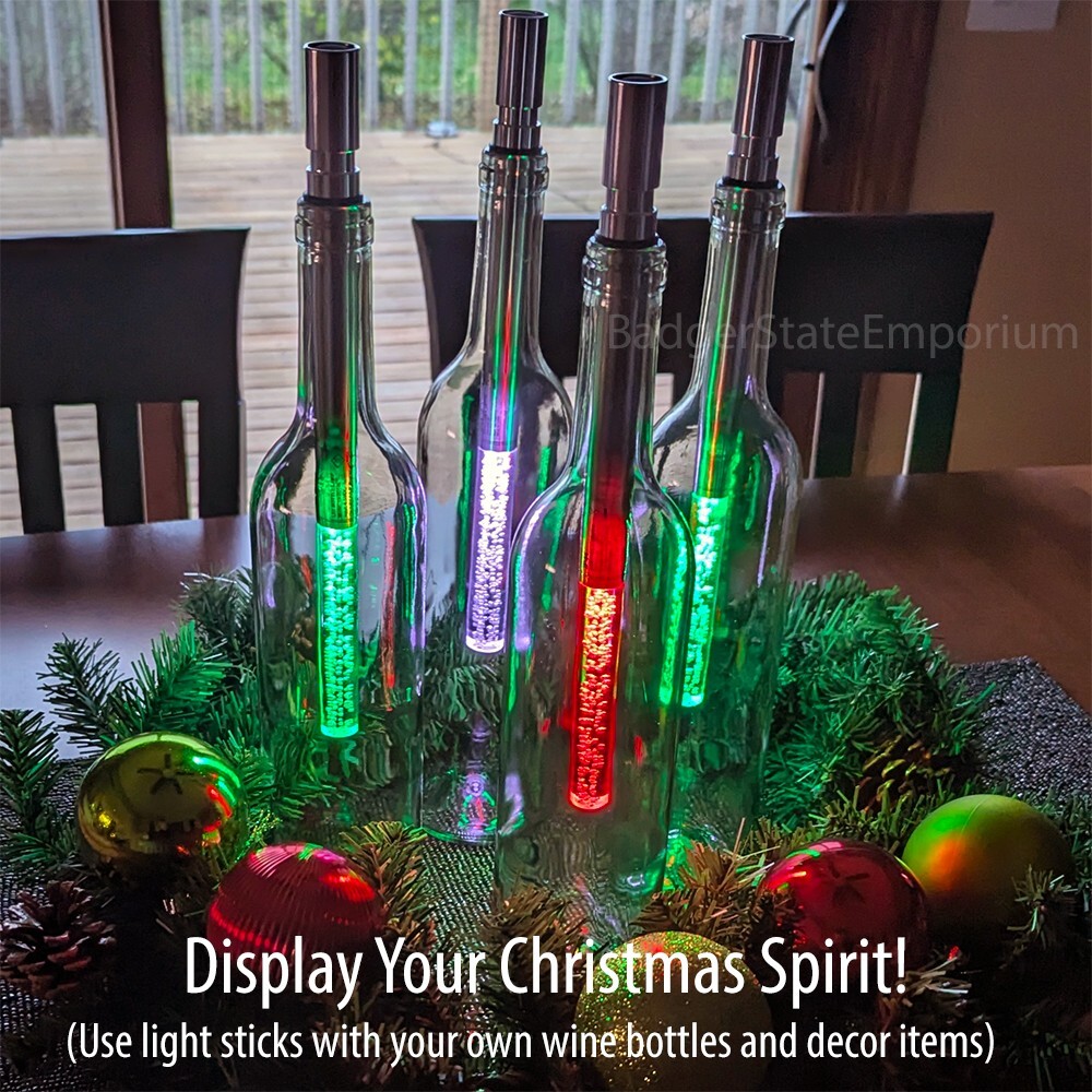 Pack of 2 LED Light Sticks for Wine Bottles Lamps Christmas Decorations 7 Colors