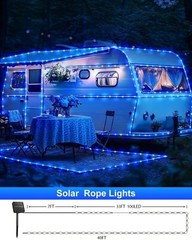 Solar Rope Lights Outdoor Waterproof LED PVC Tube Blue Fairy String Light Garden