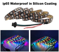 WS2812B LED Strip 5050 RGB 30/60/144LEDs/M ws2812 IC Individual Addressable DC5V