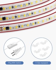 2M Lights for Bedroom with -Adhesive AC 110V-120V Warm White 3000K Waterproof…