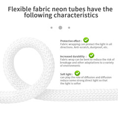 WS2812B WS2811 DC5V Round Reticulate Pattern Neon LED Strip 50Leds/m Tape IP67