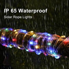 Solar 50-300LED Powered Fairy String Rope Strip Lights Outdoor Garden Patio