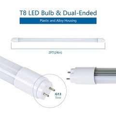 T8 LED Tube Light 2FT Hybrid Type A+B 15W 1875LM 24inch Light LED Bulb, 4000K…