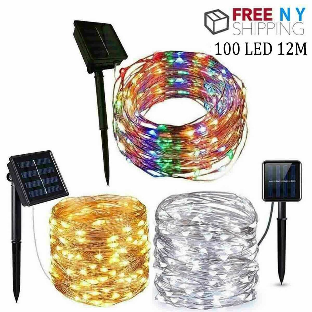 Color LEDs Solar Operated Mini Copper Wire String Fairy Lights Xmas Party Decora