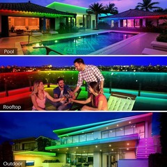 200ft Waterproof LED Strip Lights – Bluetooth App, Music Sync RGB, Outdoor Use