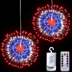 2 Pack 250th Anniversary 4th of July Decorations – Waterproof LED Firework Light