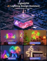 NEW N1 AI Smart RGB Rope Lights Music Sync App Control WiFi Bluetooth LED Strip
