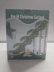 WATERGLIDE 49FT Lighted Christmas Green Garland with 100 Count Clear Lights