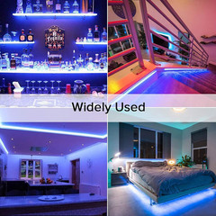 16.4ft Blue LED Strip Lights 600 LEDs SMD2835 Flexible 12V Tape Light IP20