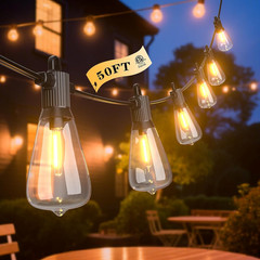 100FT Solar String Lights Outdoor Waterproof IP65 with Usb-Charging , Solar Powe