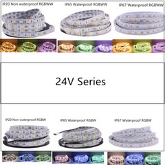 SMD 5050 RGB CCT LED Strip Waterproof DC 12V 24V CCT RGBW/WW string light 5m 50m