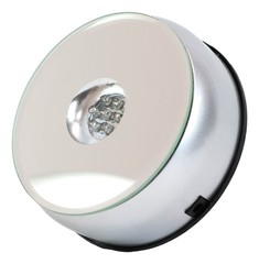 Ebros Rotating Colorful 7 LED Light Mirror Display Base for Crystal Acrylic Art