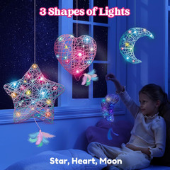 Klever Kits 3D String Art Kit for Kids, Light up String Light Toy with 30 Multi-