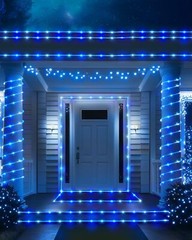 Solar Rope Lights Outdoor Waterproof LED PVC Tube Blue Fairy String Light Garden