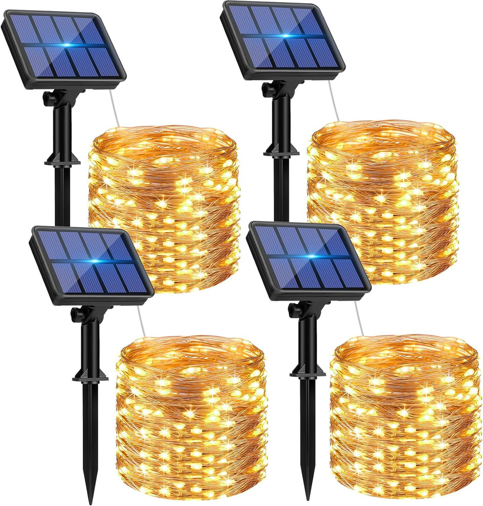 4 Pack Solar String Lights Outdoor – Total 132FT 320LED Solar Fairy Lights outsi