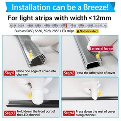 Muzata 6Pack 3.3FT/1M LED Channel 6Pack, Black with Transparent Cover