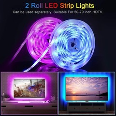 LED Strip Lights 100ft 50ft Music Sync Bluetooth 5050 RGB Room Light with Remote