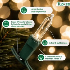 Clear Christmas Random Shimmering Twinkle Lights – 24 of 100 Bulbs Twinkle