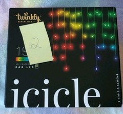 Twinkly Icicle Lights 190 Multicolor RGB LED App-Controlled Holiday Lights Open