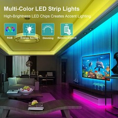16.4Ft LED Strip Lights, Smart Light IR Remote Control, RGB LED 1 ROLL