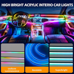 Dreamcolor Acrylic Interior Car LED Strip Lights with App&Remote