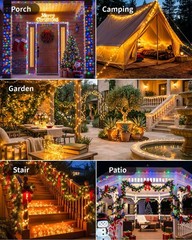 Solar Fairy String Lights 4 Pack Outdoor Remote Total 158FT 480LED Warm Multi…