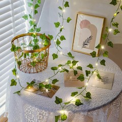 Ivy Vine Garland with 40 Fairy Lights – Vintage Greenery Decor with Remote & …