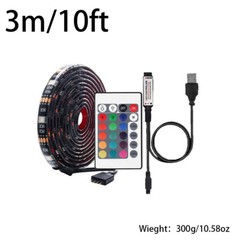 US 1 Pack 5V USB LED Strip Lights TV Back Light 5050 RGB Colour With Remote