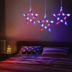 3 Pack Battery Operated 4th of July String Lights – Red White Blue Indoor Decor