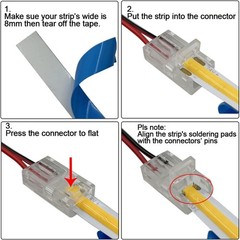 Elegant 12 Pack 8mm Solderless LED Connectors with 19.68ft Cable – Modern Design