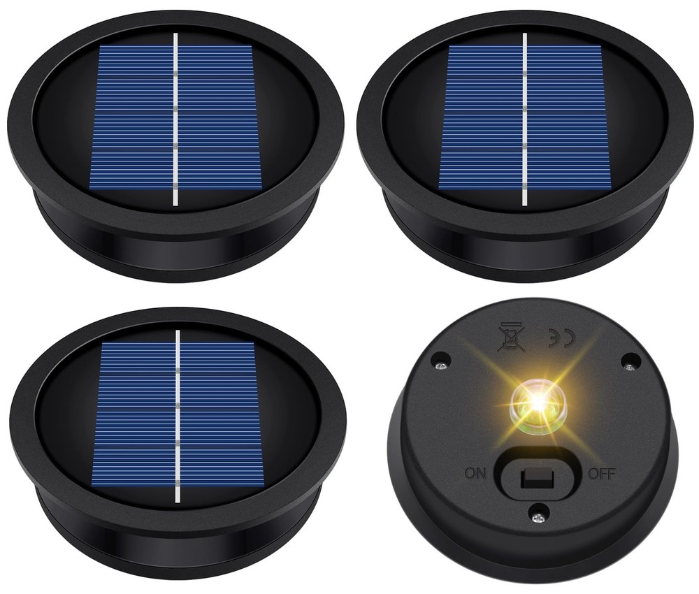 4 Pack Solar Light Replacement Top, Replacement Solar Light Parts for Lantern (T